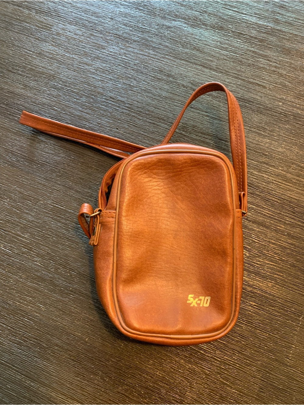 Brown Leather Crossbody Bag - Unbranded